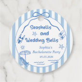 Seashells und Hochzeitsglocken-Junggeselinnen-Absc Geschenkanhänger (Rückseite)