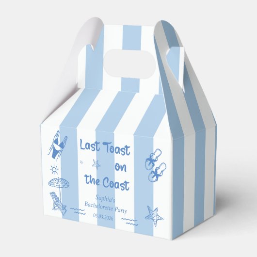 Seashells und Hochzeitsglocken-Junggeselinnen-Absc Geschenkschachtel (Rückseite)