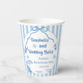 Seashells und Hochzeitsglocken-Junggeselinnen-Absc Pappbecher (Vorderseite)