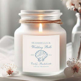 Seashells und Hochzeitsglocken-Junggeselinnen-Absc Quadratischer Aufkleber