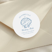 Seashells und Hochzeitsglocken-Junggeselinnen-Absc Runder Aufkleber