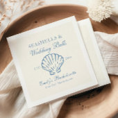 Seashells und Hochzeitsglocken-Junggeselinnen-Absc Serviette