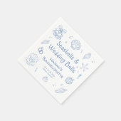 Seashells und Hochzeitsglocken-Junggeselinnen-Absc Serviette (Ecke)