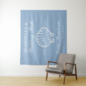 Seashells und Hochzeitsglocken-Junggeselinnen-Absc Wandteppich (Beispiel)