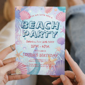 Seashells und Mermaid Beach Party Einladung