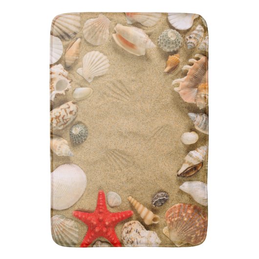 Seashells und Sand Badematte (Vorderseite Vertikal)