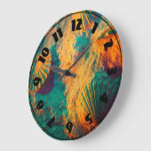 Seashells und Sand Große Wanduhr (Winkel)