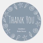 Seashells und Star Fish Brautparty Vielen Dank Runder Aufkleber (Vorderseite)
