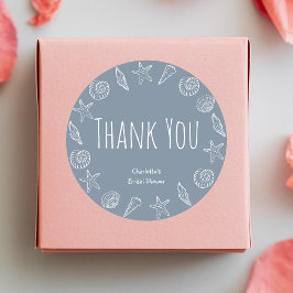 Seashells und Star Fish Brautparty Vielen Dank Runder Aufkleber