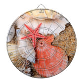 Seashells und Starfish im Sand Dartscheibe (vorne)