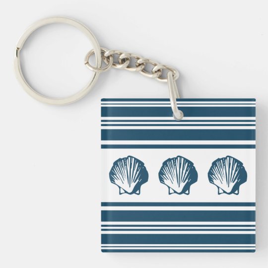 Seashells und Streifen Schlüsselanhänger