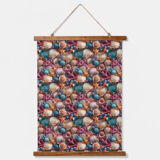 Seashells Wandteppich Mit Holzrahmen (Vorderseite)