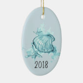 Seashells Watercolor Keepake Year Keramik Ornament (Rechts)