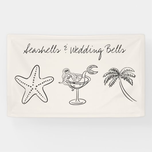 Seashells & Wedding Bells Bachelorette Banner (Horizontal)