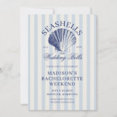 Seashells & Wedding Bells Bachelorette Einladung (Vorderseite)