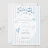 Seashells & Wedding Bells Bachelorette Itinerary Einladung (Rückseite)