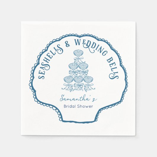 Seashells & Wedding Bells Bachelorette Party Serviette (Vorderseite)