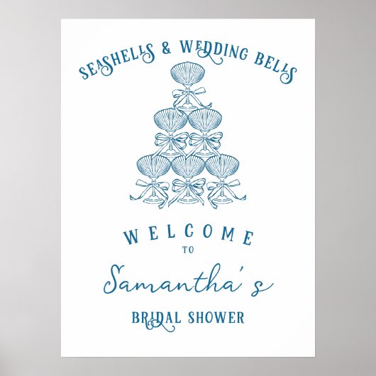 Seashells & Wedding Bells Bachelorette Welcome Poster (Vorne)