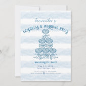 Seashells & Wedding Bells Beach Bachelorette Party Einladung (Vorderseite)