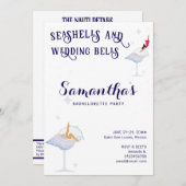 Seashells Wedding Bells Beach Cruise Bachelorette Einladung (Vorne/Hinten)