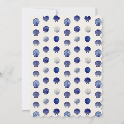 Seashells Wedding Bells Blue Beach Brautparty Einladung (Rückseite)