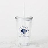 Seashells Wedding Bells Blue Beach Wedding Acryltrinkbecher (Vorderseite)