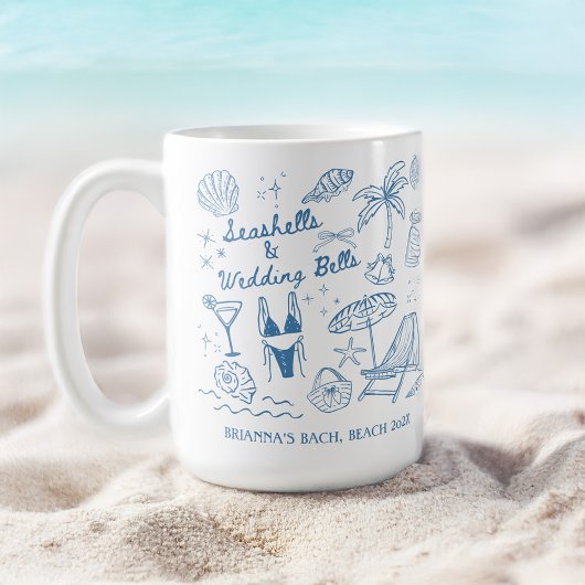 Seashells wedding bells bridesmaids gifts custom kaffeetasse