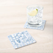 Seashells wedding bells bridesmaids gifts custom rechteckiger pappuntersetzer (Vor Ort)