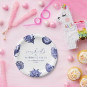 Seashells & Wedding Bells Elegantes Brautparty Pappteller (Party)