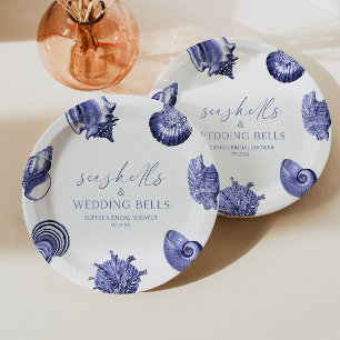 Seashells & Wedding Bells Elegantes Brautparty Pappteller