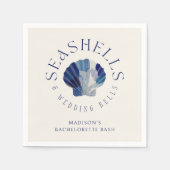 Seashells Wedding Bells Junggeselinnen-Abschied Serviette (Vorderseite)