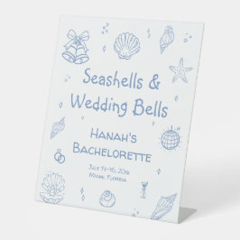 Seashells & Wedding Bells Junggeselinnen-Abschied Sockelschild