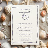 Seashells Wedding Bells Nautical Brautparty Einladung