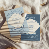 Seashells & Wedding Bels Bachelorette Itinerary Einladung