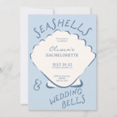 Seashells & Wedding Bels Bachelorette Itinerary Einladung (Vorderseite)