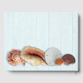 Seashells Wedding Personalisiert Guest Book Wood Gästebuch (Rückseite)