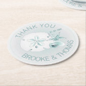 Seashells Wedding Runder Pappuntersetzer (Angewinkelt)