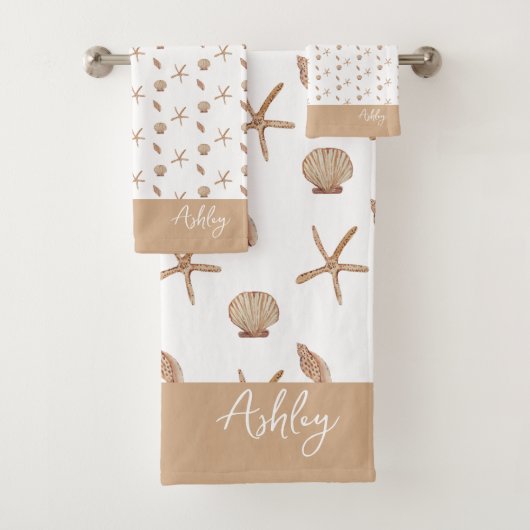 Seashells White Badhandtuch Set (Insitu)