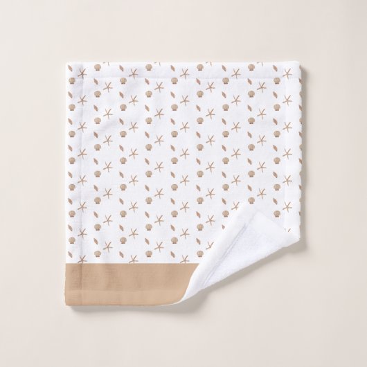 Seashells White Badhandtuch Set (Waschlappen)