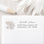 Seashells White Floral Return Address Label 5 (Insitu)