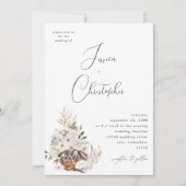 Seashells & White Floral Wedding 3 Einladung (Vorderseite)