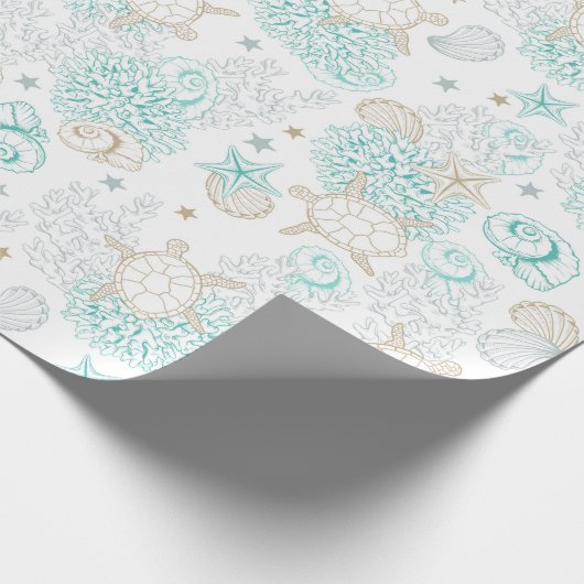 Seashells Wrapping Paper Geschenkpapier (Ecke)