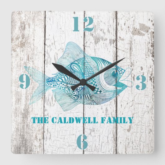 Seashore Beach House Holzschau Wall Uhr (Vorderseite)