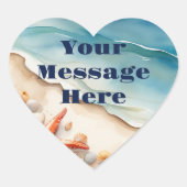 Seashore Bliss Beach Party Herz-Aufkleber (Vorderseite)