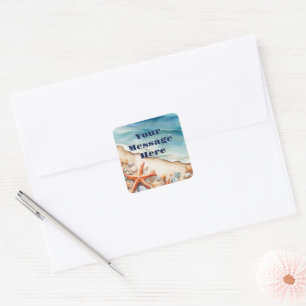 Seashore Bliss Beach Party Quadratischer Aufkleber