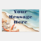 Seashore Bliss Beach Party Rechteckiger Aufkleber (Vorderseite)