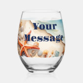 Seashore Bliss Beach Party Weinglas Ohne Stiel (Vorderseite)