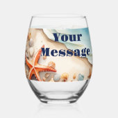 Seashore Bliss Beach Party Weinglas Ohne Stiel (Rückseite)