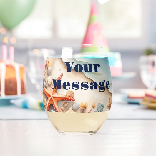 Seashore Bliss Beach Party Weinglas Ohne Stiel (Insitu (Geburtstag))