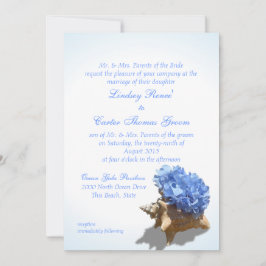 Seashore Blue Hydrangea Wedding Einladung